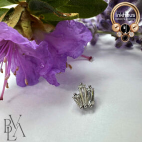 BVLA 14 Karat White Gold Labels or Love w/ White CZs.