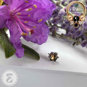 Ember 14 Karat White Gold 'Amulet' w/ Genuine Smoky Quartz.