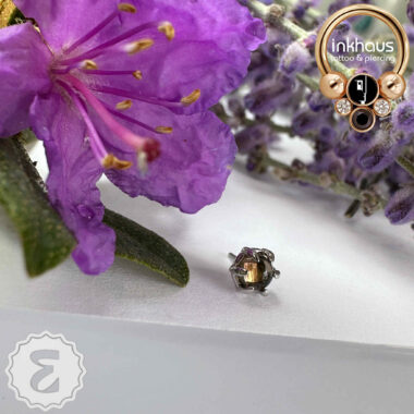 Ember 14 Karat White Gold 'Amulet' w/ Genuine Smoky Quartz.