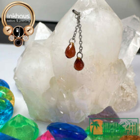 Hialeah Fine Jewellery 14 Karat White Gold Madeira Citrine Briolette Charm.