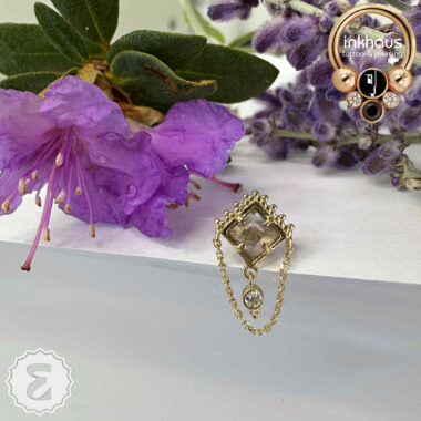 Ember 14 Karat Yellow Gold 'Scry' w/ Genuine Labradorite.