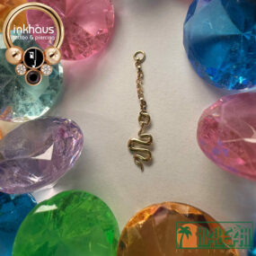 Hialeah Fine Jewellery 14 Karat Yellow Gold Slither Charm.
