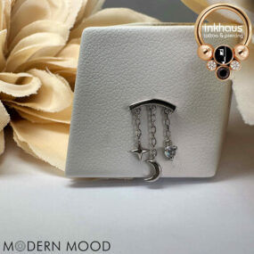 Modern Mood 14 Karat White Gold Cassiopeia w/ Genuine Moonstone.