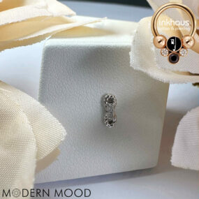 Modern Mood 14 Karat White Gold Linked Up w/ White CZs.
