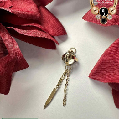 Hialeah Fine Jewellery 14 Karat Yellow Gold Caged Charm w/ Rutilated Quartz.