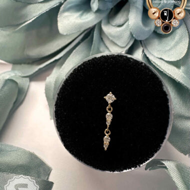 Ember 14 Karat Yellow Gold 'Double Noon' w/ White CZs.