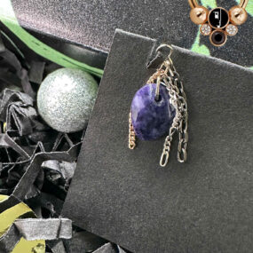 Hialeah Fine Jewellery Purple Pain Charm w/ Rose Cut Purple Opal (v1).