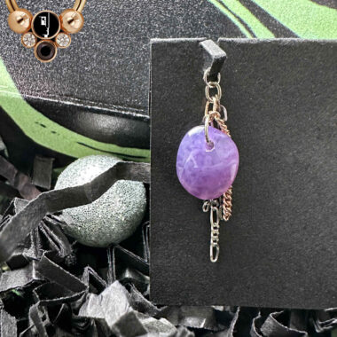 Hialeah Fine Jewellery Purple Pain Charm w/ Rose Cut Purple Opal (v2).