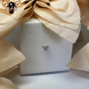 Modern Mood 14 Karat White Gold Ezra tri-bead w/ genuine White Diamond.