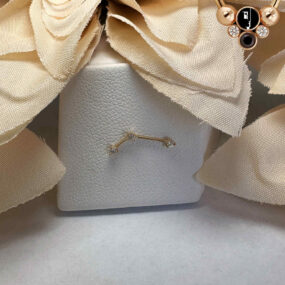 Modern Mood 14 Karat Yellow Gold Astera 3 w/ Genuine Fluorescent Diamonds.