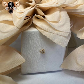 Modern Mood 14 Karat Yellow Gold Ezra tri-bead w/ genuine White Diamond.