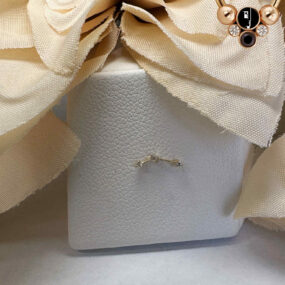 Modern Mood 14 Karat Yellow Gold Mini Astera 3 w/ Genuine White Diamonds.